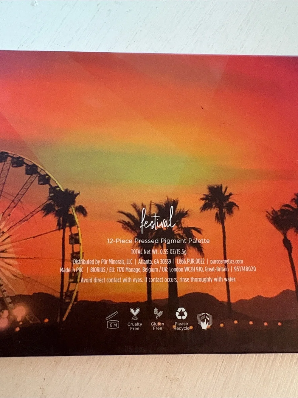 Pür Minerals Festival Eyeshadow Palette - Orange, Pink, Yellow NWOT